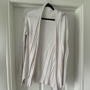 Maurices Light Cream Open-Front Knit Cardigan
